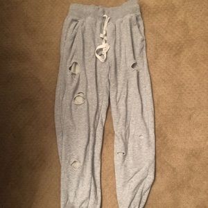 aerie distressed joggers